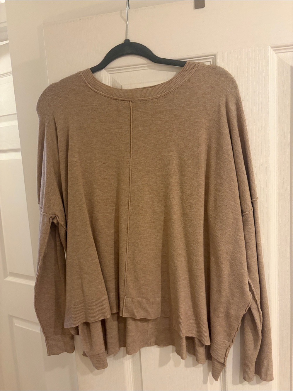 Relaxed Scoop-Neck Sweater in Taupe